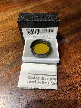 05532 Orion 05534 1.25 Inch #15 Yellow - Telescope Filter Made In Japan With Manual