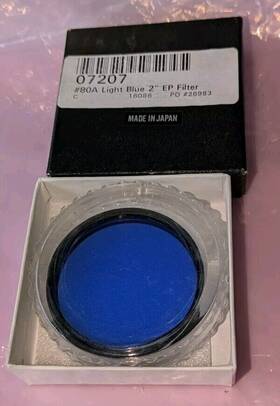 Orion 16086 #80a Light Blue 2 Inch Ep Filter For Telescope Made In Japan
