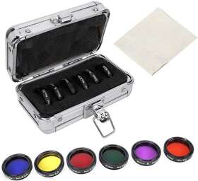 Qiterr 696578851320 6 Pcs 1.25inch Colorful Telescope Filter Kit Moon With Stor