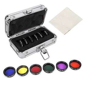 Qiterr 738603127168 6 Pcs 1.25inch Colorful Telescope Filter Kit Moon With Stor