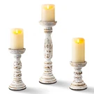 Homemory Farmhouse Wood Holders For Pillar Candles Set Of 3, Rustic Ca.... Fixed Price $42.52.