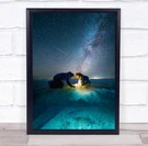 Ice Frost Frozen Snow Cold Winter Light Night Stars Sky Starry Wall Art Print. Fixed Price $67.15.