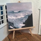 Miniature Dollhouse Room Box Wall Art Homer Classic Ocean Handmade. Fixed Price $8.99.